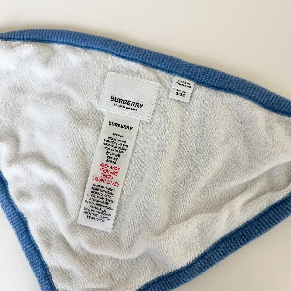 Burberry Baby Infant Bib Blue Cotton - One Size